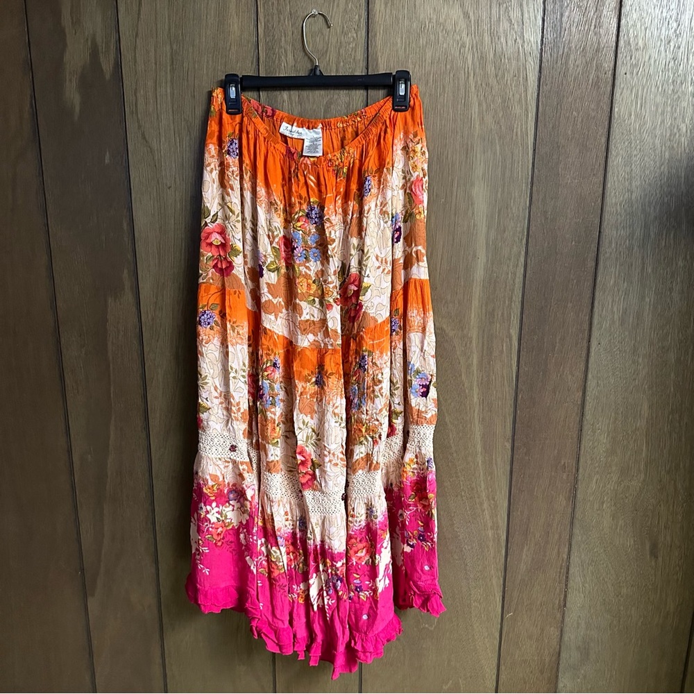 Forbidden Los Angeles Boho Indian Style Maxi Skirt Size L